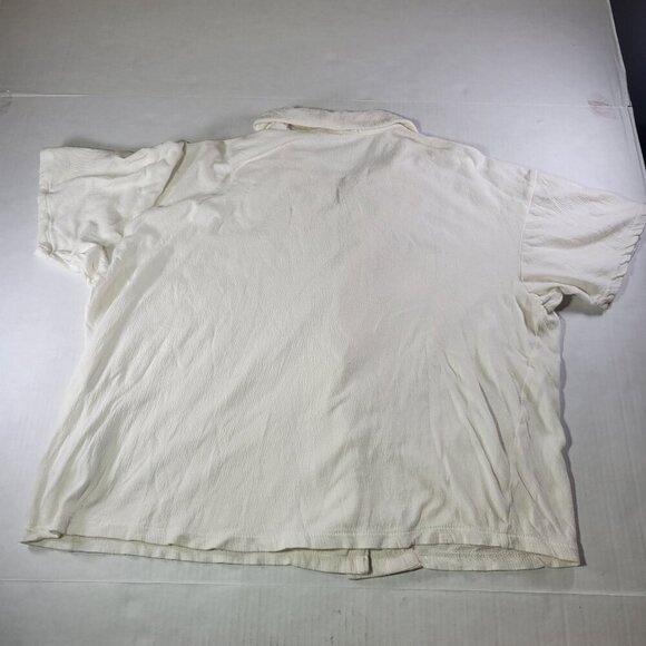 Madewell Women White Button-Down Short Sleeve Shirt With Pockets Size S - Picture 8 of 8